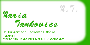 maria tankovics business card